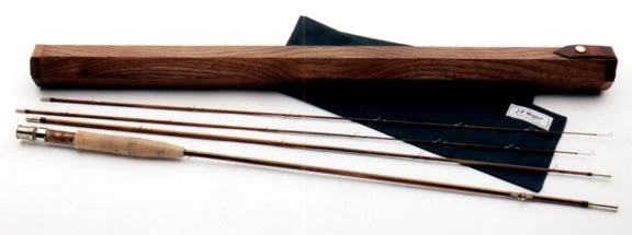 The signature wrap and inked lettering on the butt section of a Wagner rod.